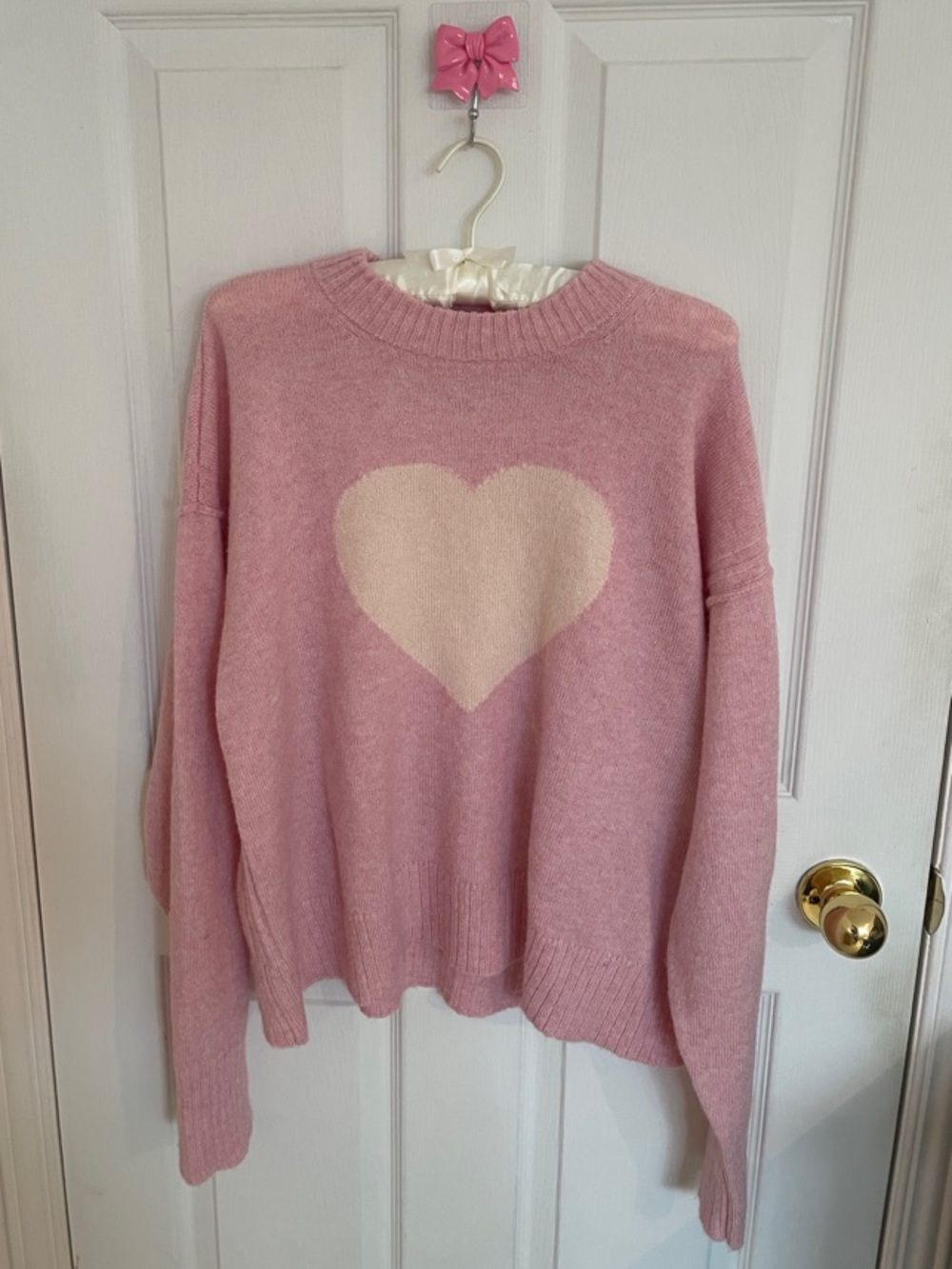 🌸 AMERICAN EAGLE Pink Heart Sweater Size M - Picture 5 of 5